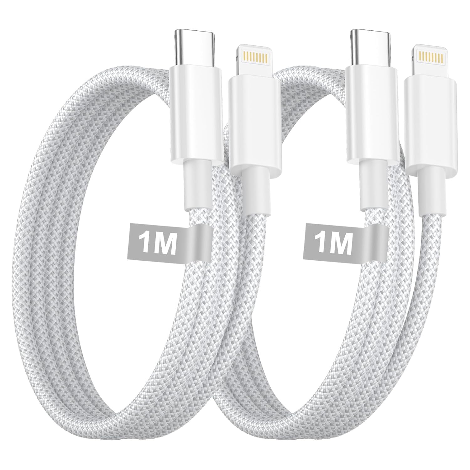 USB C to Lightning Cable 1M 2Pack,[MFi Certified] USB C to iPhone Cable Fast Charging & Syncing Braided Cord Apple Charger Wire Lead for iPhone 14 13 12 11 Pro Max X 8 7 6s Plus SE iPad,AirPods