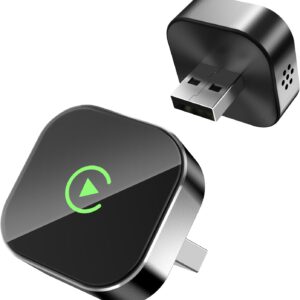 2025 Wireless CarPlay Adapter for Apple, Upgrade Wired to Wireless, Mini USB-C/Type-C Design, Plug and Play, No Delay Bluetooth+WIFI Stable Connection Car Play for iPhone, with Web App and OTA Updates