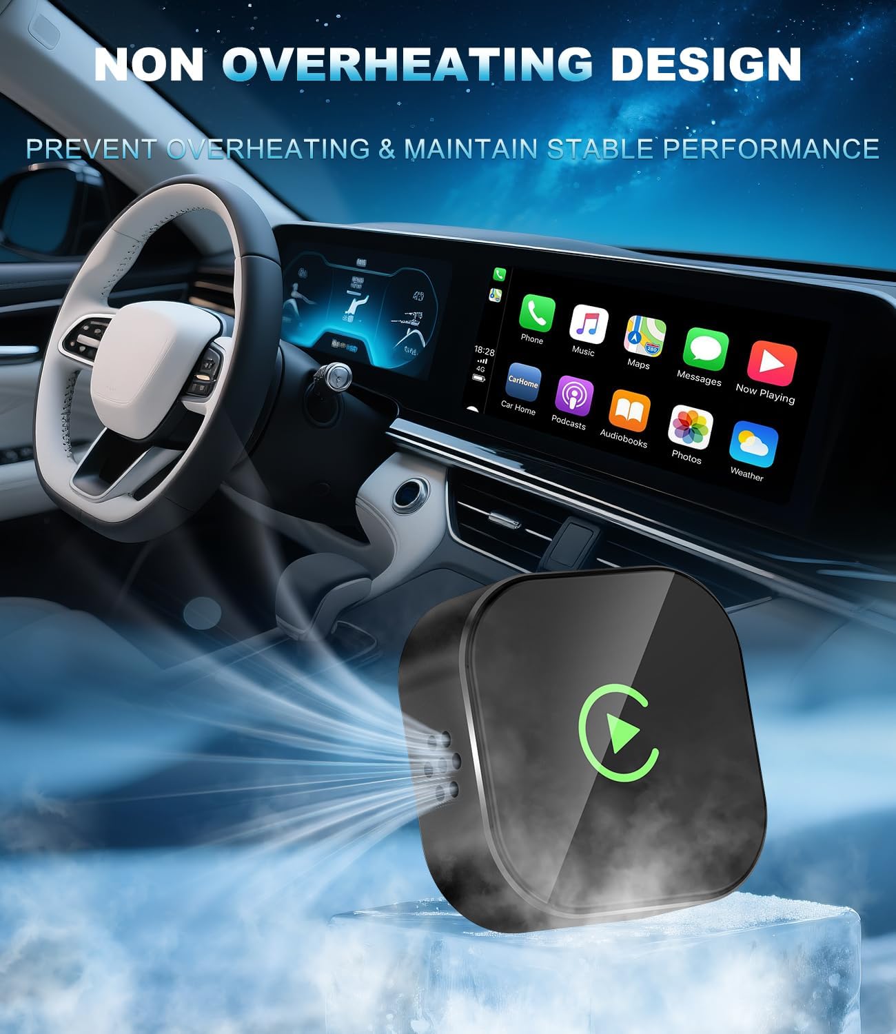 2025 Wireless CarPlay Adapter for Apple, Upgrade Wired to Wireless, Mini USB-C/Type-C Design, Plug and Play, No Delay Bluetooth+WIFI Stable Connection Car Play for iPhone, with Web App and OTA Updates