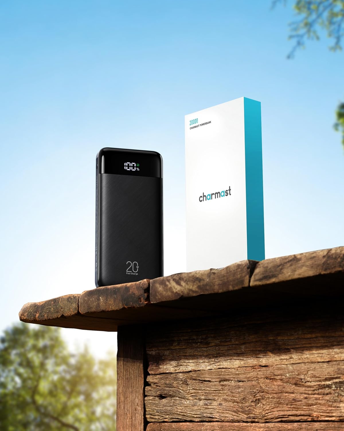 Charmast 20000mAh Power Bank with 4 Built-in Cables, 22.5W Fast Charging Portable Charger for iPhone, Android, iPad, No Extra Cords Needed for Travel, Work, Emergency
