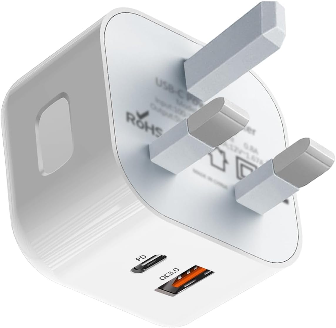 USB C Plug,20W USB C Fast Charger Plug, For iPhone Charger Adaptor UK Compatible with iPhone 16/15/14/14 Plus/14 Pro/14 Pro Max/13 12 11 X XR XS SE/Pad-1Pack