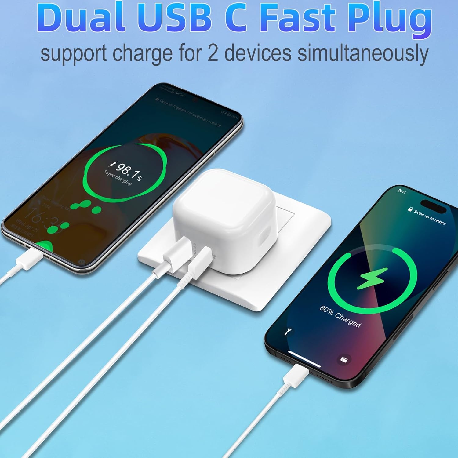 USB C Plug,20W USB C Fast Charger Plug, For iPhone Charger Adaptor UK Compatible with iPhone 16/15/14/14 Plus/14 Pro/14 Pro Max/13 12 11 X XR XS SE/Pad-1Pack