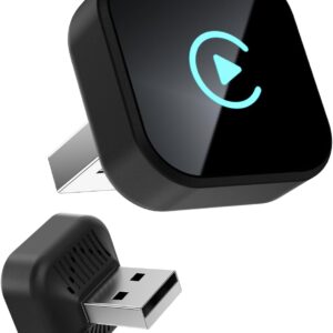 2 in 1 Wireless CarPlay & Android Auto Adapter – Mini Plug & Play USB Dongle, Compatible with Cars from 2016+, Stable Connection, Ultra-Compact Design (Square)