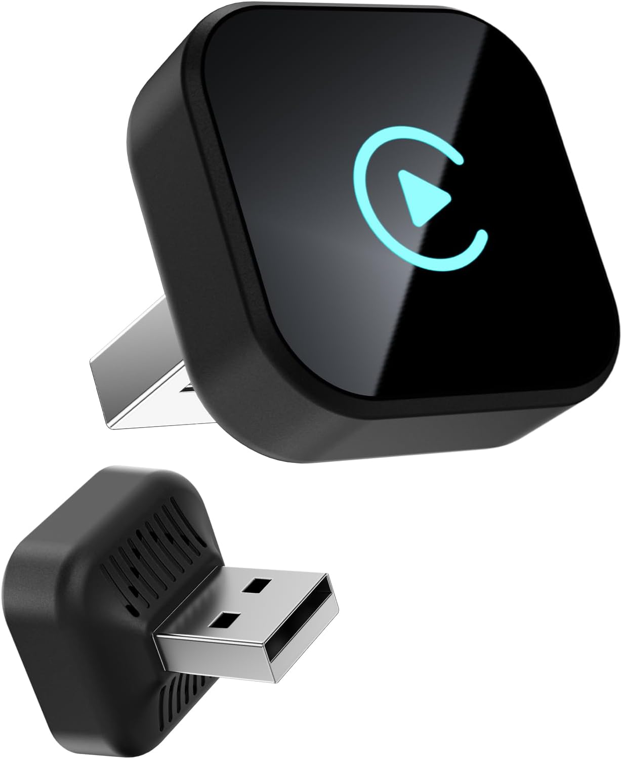2 in 1 Wireless CarPlay & Android Auto Adapter – Mini Plug & Play USB Dongle, Compatible with Cars from 2016+, Stable Connection, Ultra-Compact Design (Square)